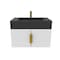 Castello Usa Nile 30-inch White Vanity Set with Black Top and Gold Handles CB-MC-30W-GLD-2053-BL - alternate 3